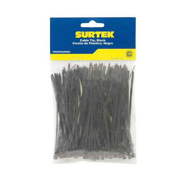 Surtek Plastic Cable Tie Black Color 50 Pieces 160 X 48Mm 114207